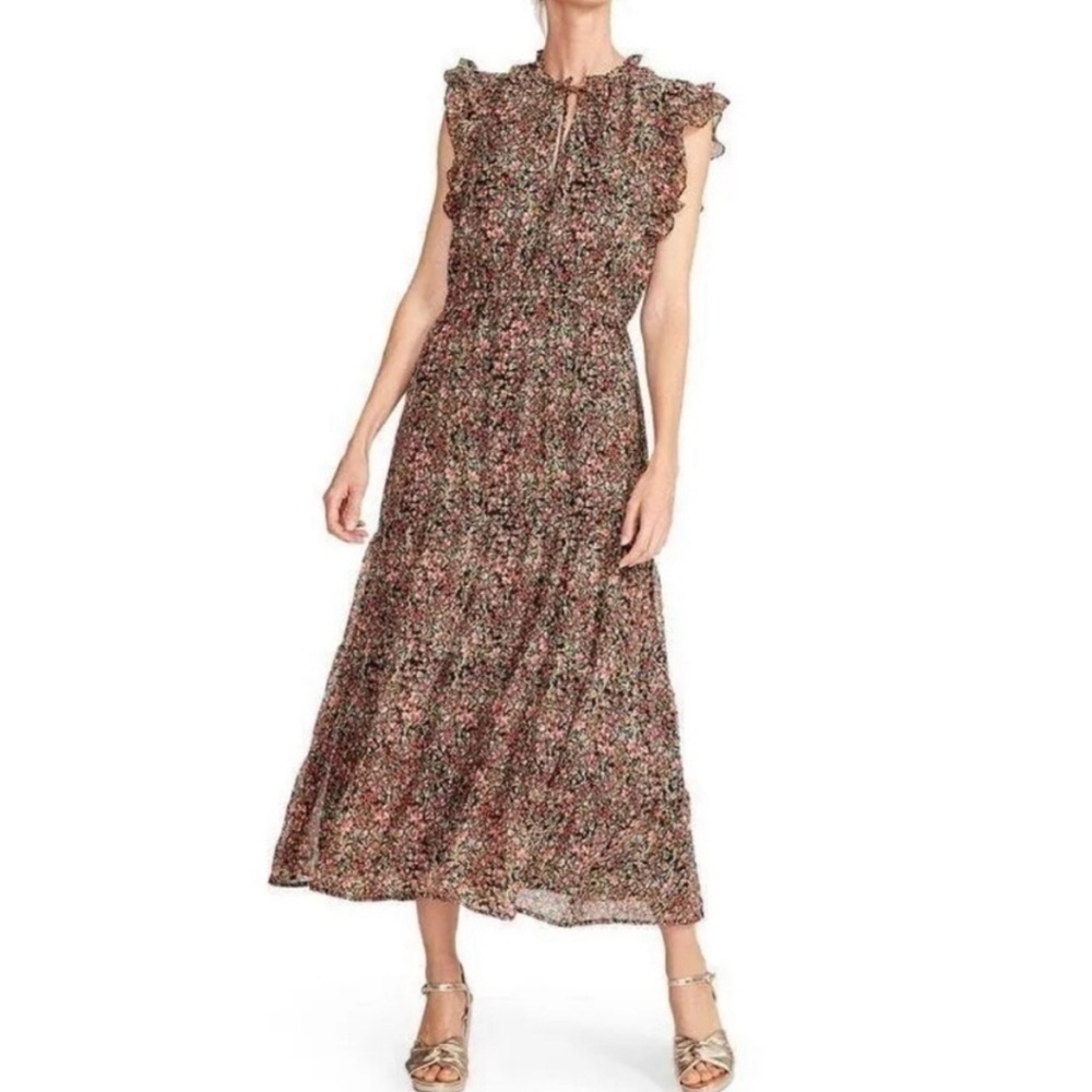 BB Dakota By Steve Madden Printed Chiffon Midi Dress Sz XS